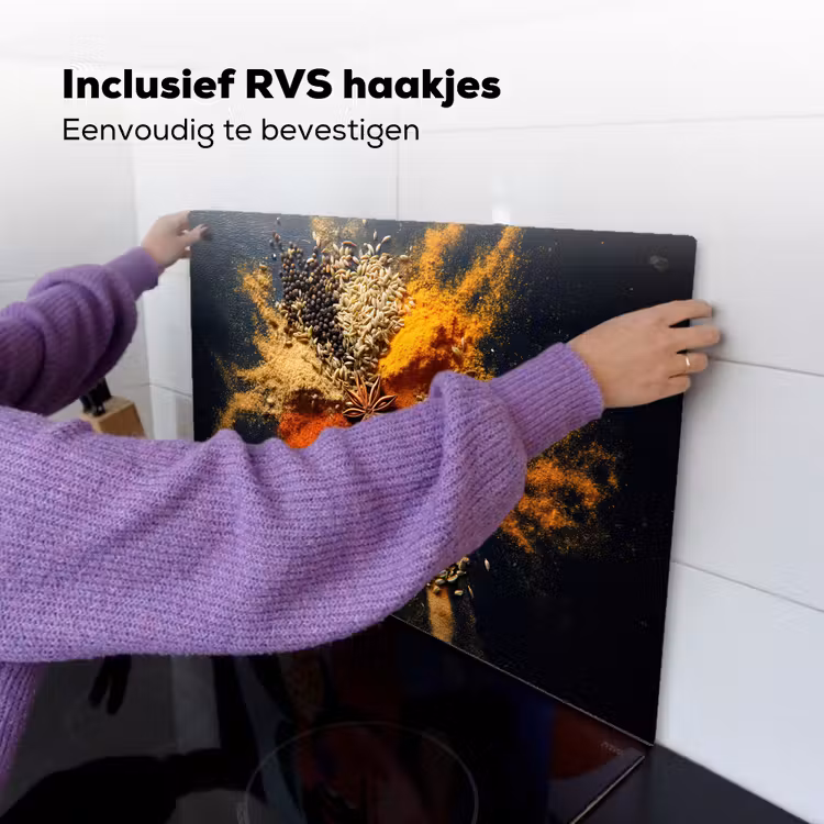 Specerijen - Explosie - Oranje Inductie beschemer met haakjes klein -ky-ophangen-nl