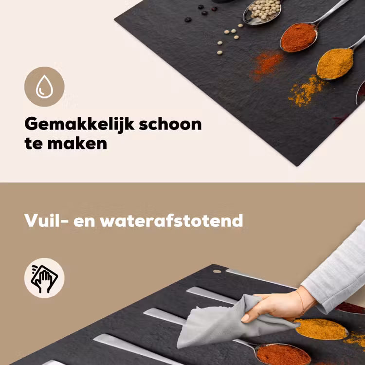 Specerijen - Lepels - Tafel - Rustiek - Kruiden Inductie beschemer met haakjes middel -ky-schoon-nl