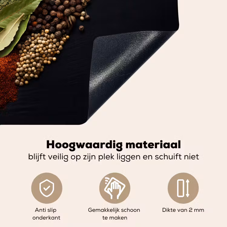 Specerijen - Mix - Hartvorm - Zwart Inductie beschemer met haakjes klein -ky-onderkant-nl