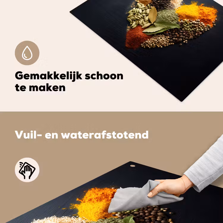 Specerijen - Mix - Hartvorm - Zwart Inductie beschemer met haakjes klein -ky-schoon-nl