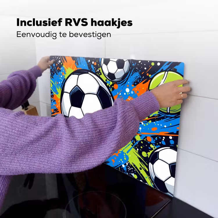 Sport - Ballen - Kleurrijk Inductie beschemer met haakjes klein -ky-ophangen-nl