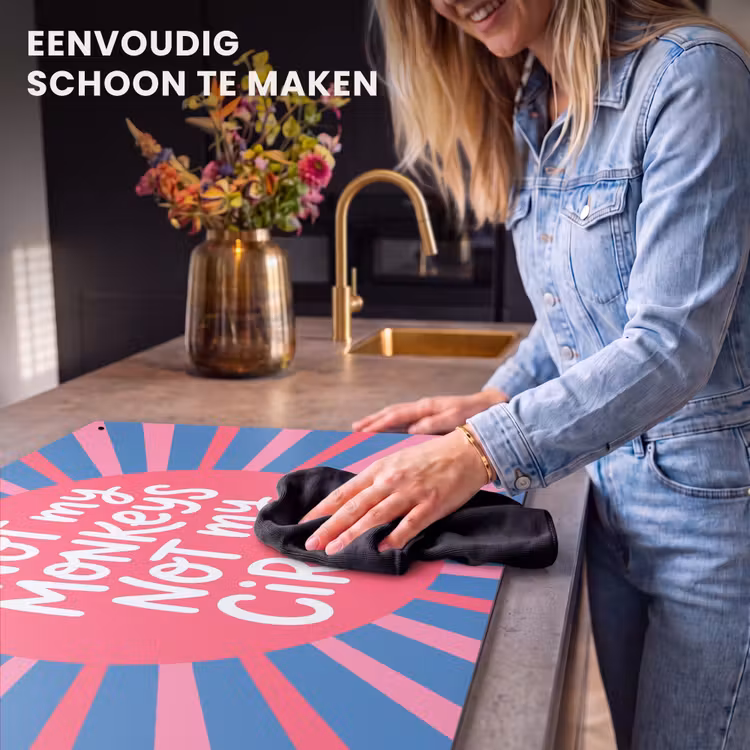 Spreuk - Grafisch - Abstract - Roze - Blauw Inductie beschemer met haakjes klein -ky-schoon-nl