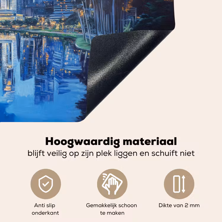 Stad Kuala Lumpur - Skyline - Wolkenkrabbers - Water Inductie beschemer met haakjes klein -ky-onderkant-nl