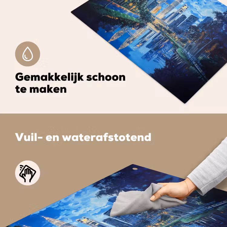 Stad Kuala Lumpur - Skyline - Wolkenkrabbers - Water Inductie beschemer met haakjes klein -ky-schoon-nl