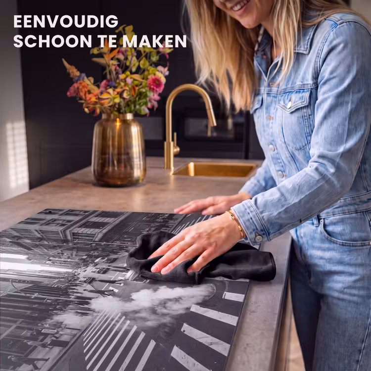 Stad - Straat - Gebouwen - Verkeer - Zwart-wit Inductie beschemer met haakjes klein -ky-schoon-nl