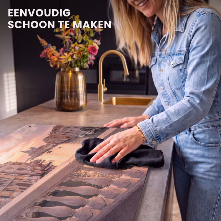 Stad - Venetië - Kanaal - Zonsopgang - Architectuur - Goud Inductie beschemer met haakjes klein -ky-schoon-nl