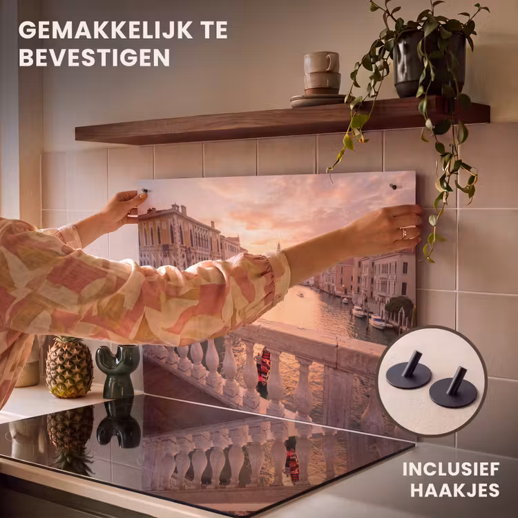 Stad - Venetië - Kanaal - Zonsopgang - Architectuur - Goud Inductie beschemer met haakjes klein -ky-ophangen-nl