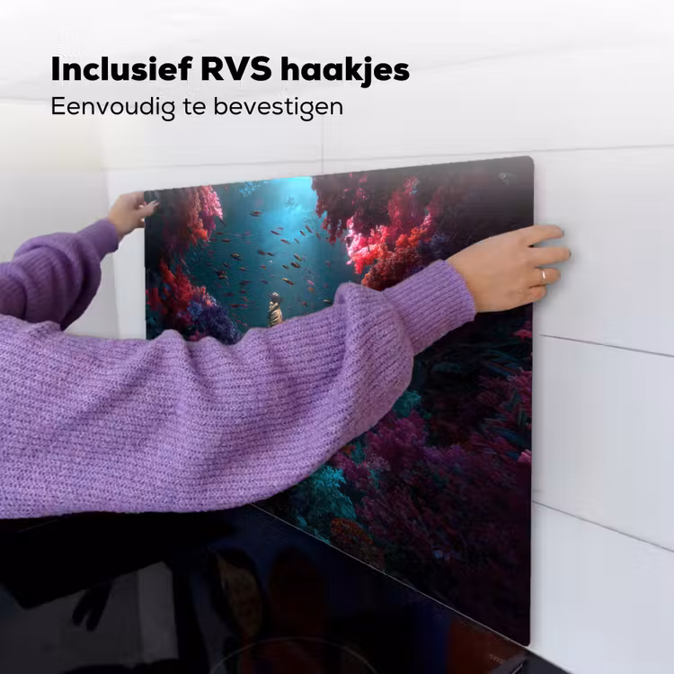 Standbeeld - Zeebodem - Koraal - Kleurrijk Inductie beschemer met haakjes middel -ky-ophangen-nl