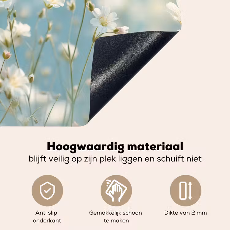 Stengels - Bloemen - Lucht - Wit Inductie beschemer met haakjes middel -ky-onderkant-nl