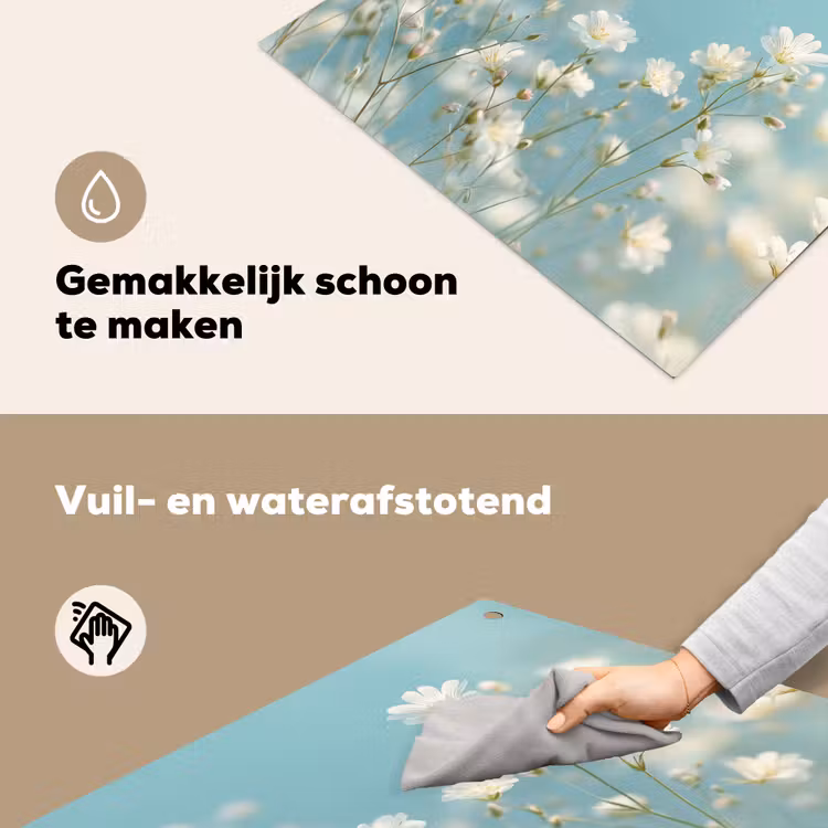 Stengels - Bloemen - Lucht - Wit Inductie beschemer met haakjes middel -ky-schoon-nl