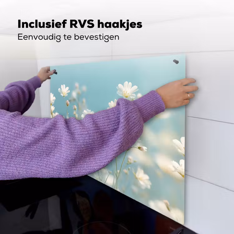 Stengels - Bloemen - Lucht - Wit Inductie beschemer met haakjes middel -ky-ophangen-nl