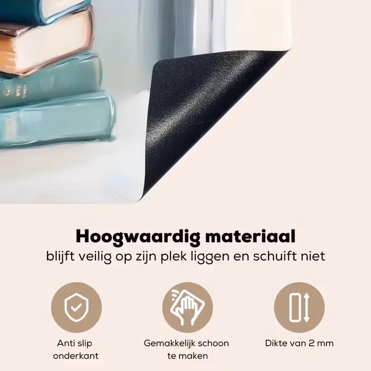 Stapel - Boeken - Groen - Daglicht Inductie beschemer met haakjes klein -ky-onderkant-nl