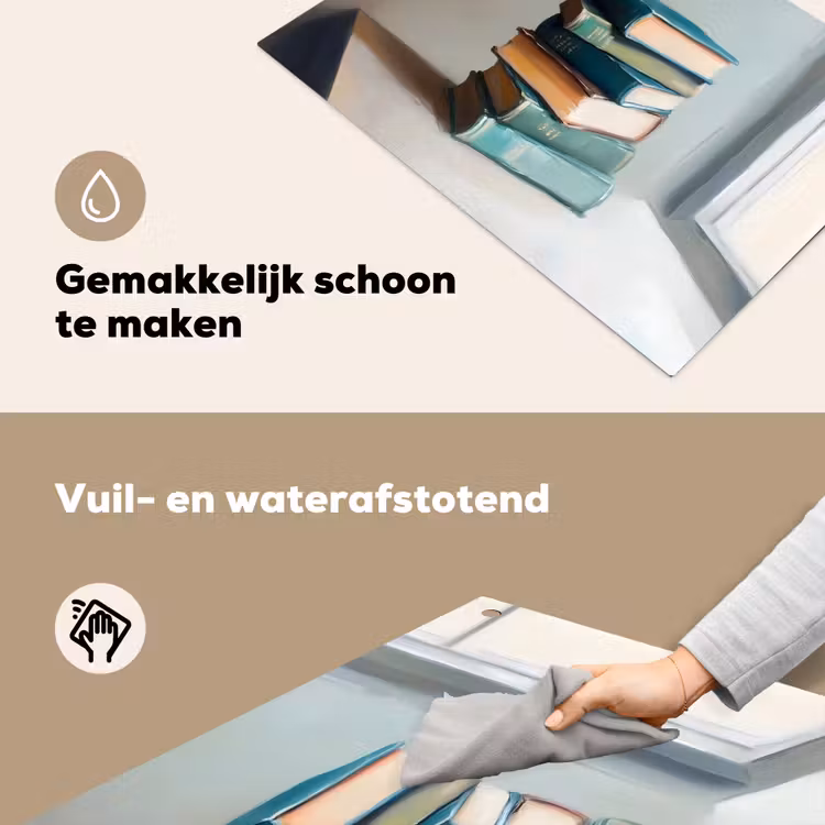Stapel - Boeken - Groen - Daglicht Inductie beschemer met haakjes klein -ky-schoon-nl