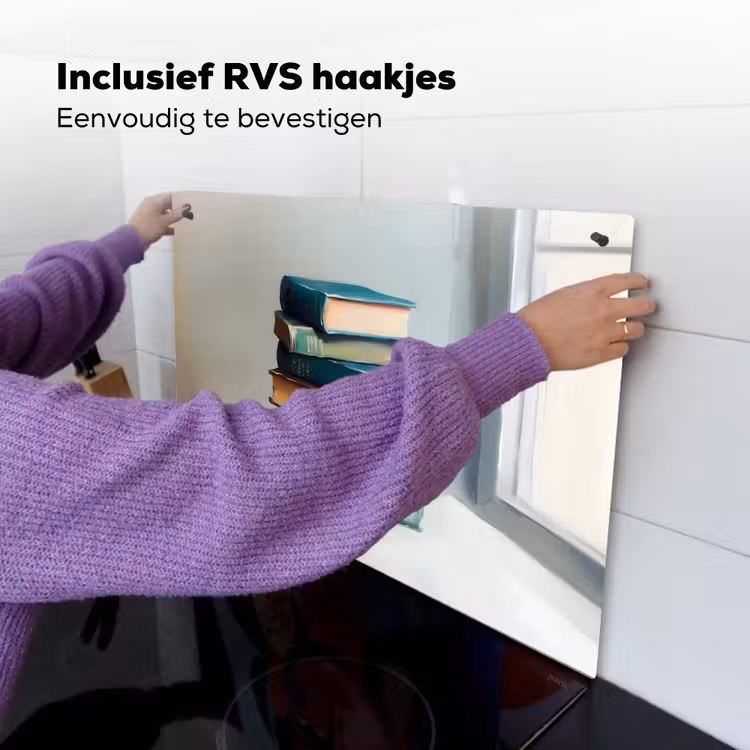Stapel - Boeken - Groen - Daglicht Inductie beschemer met haakjes klein -ky-ophangen-nl