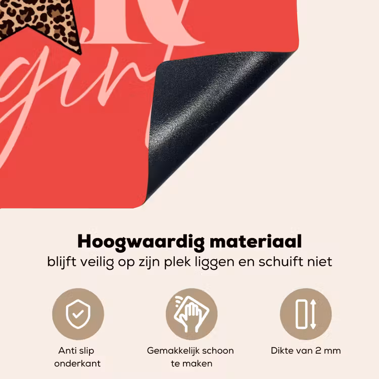 Star girl - Rood - Panter - Ster Inductie beschemer met haakjes klein -ky-onderkant-nl