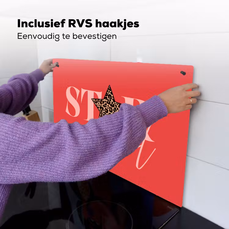 Star girl - Rood - Panter - Ster Inductie beschemer met haakjes klein -ky-ophangen-nl
