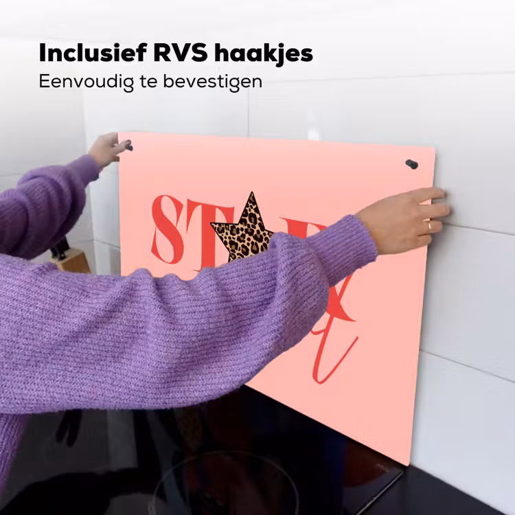 Star girl - Roze - Panter - Ster Inductie beschemer met haakjes klein -ky-ophangen-nl
