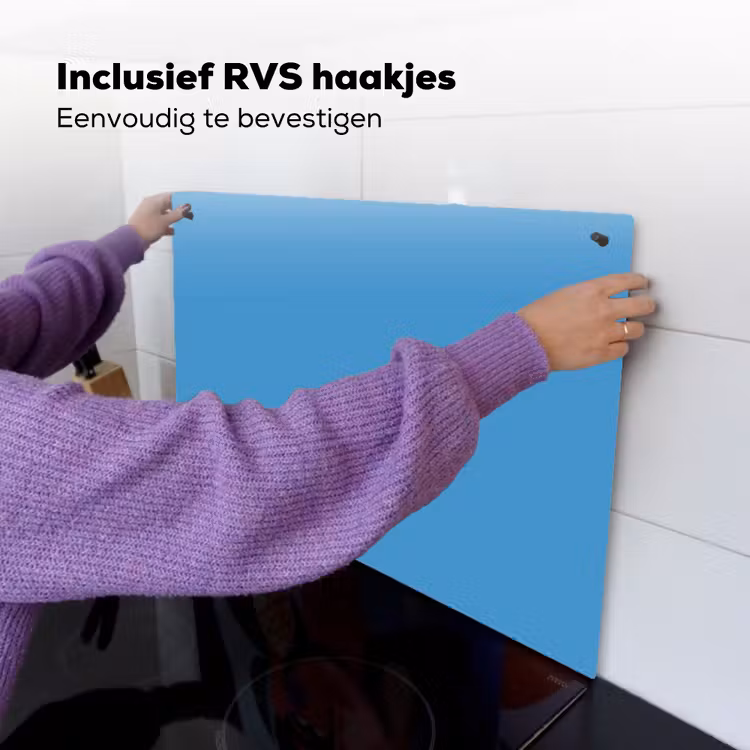 Steel - Blue - Blauw Inductie beschemer met haakjes klein 777 -ky-ophangen-nl