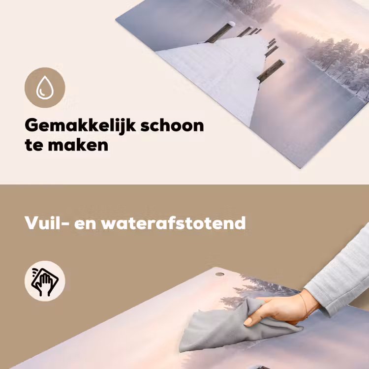 Steiger - Meer - Mist - Winter - Serene Inductie beschemer met haakjes klein -ky-schoon-nl