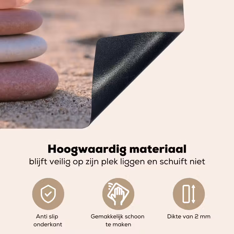 Stenen - Zand - Roze Inductie beschemer met haakjes klein -ky-onderkant-nl