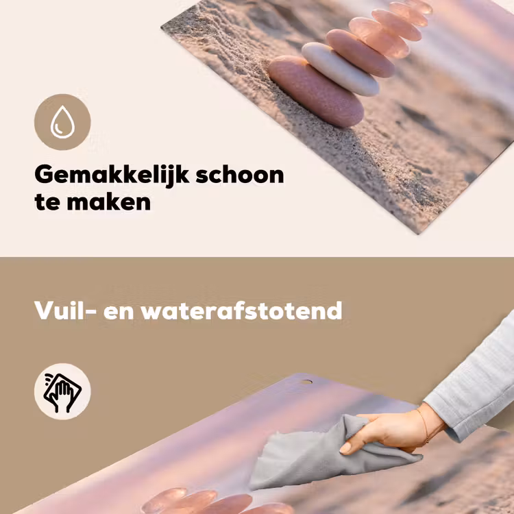 Stenen - Zand - Roze Inductie beschemer met haakjes klein -ky-schoon-nl