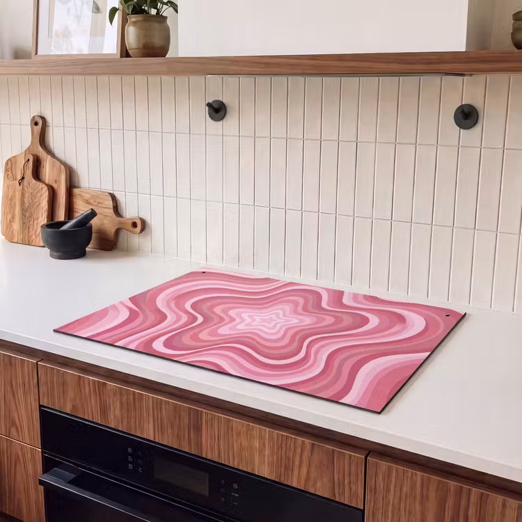 Ster - Golvend - Abstract - Roze Inductie beschemer met haakjes klein -sfeer1