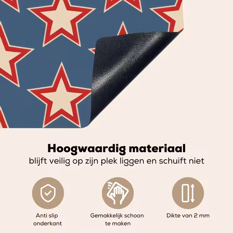 Ster - Klassiek - Blauw Inductie beschemer met haakjes klein 777 -ky-onderkant-nl