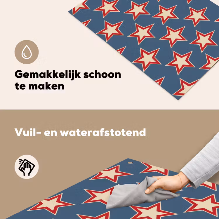 Ster - Klassiek - Blauw Inductie beschemer met haakjes klein 777 -ky-schoon-nl