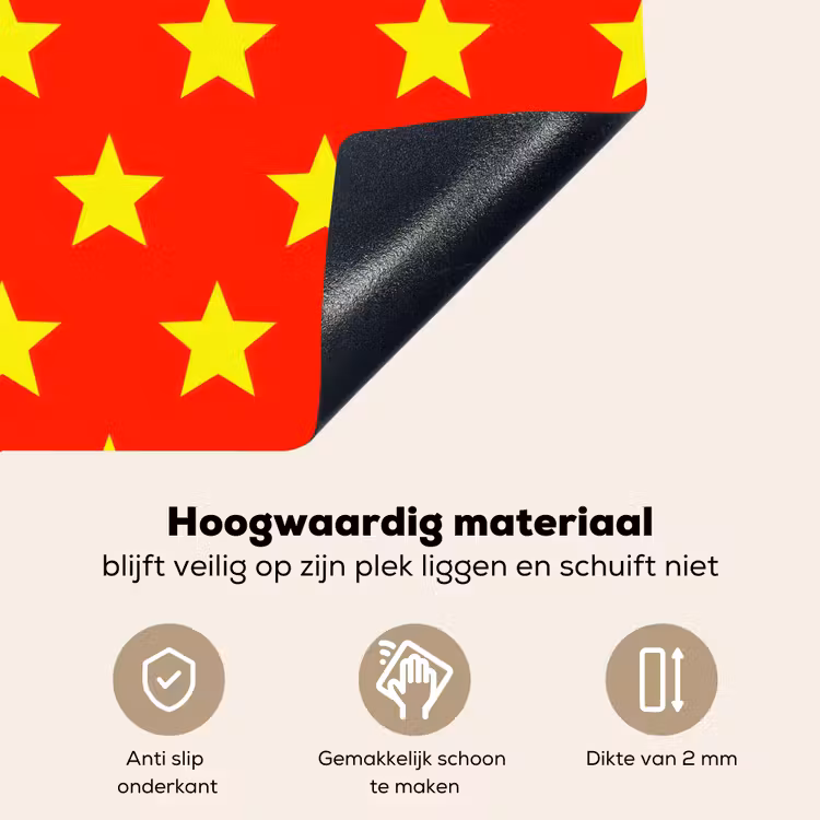 Ster - Patroon - Geel Inductie beschemer met haakjes klein 777 -ky-onderkant-nl