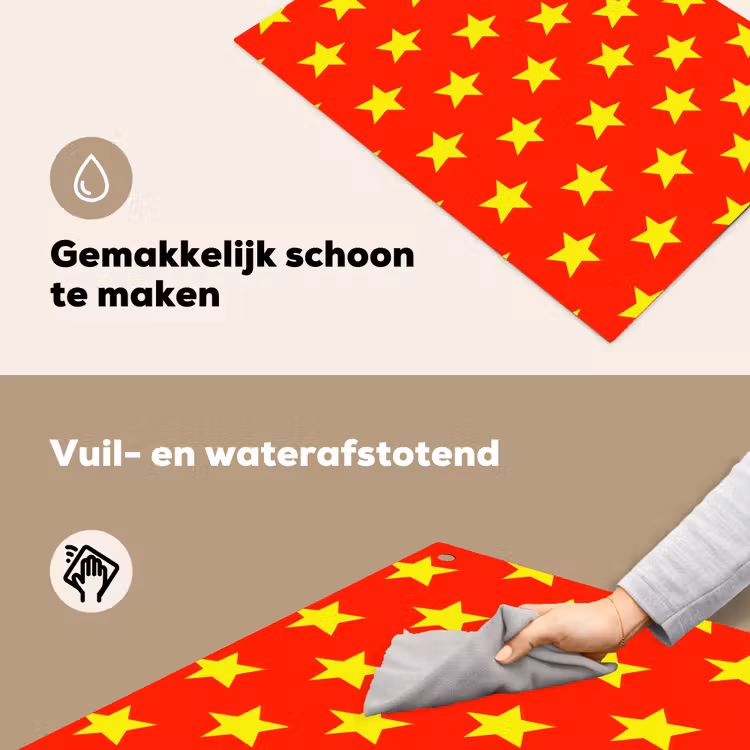 Ster - Patroon - Geel Inductie beschemer met haakjes klein 777 -ky-schoon-nl