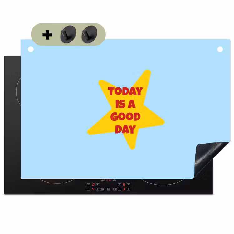Ster - Today is a good day - Blauw Inductie beschemer met haakjes klein -3d