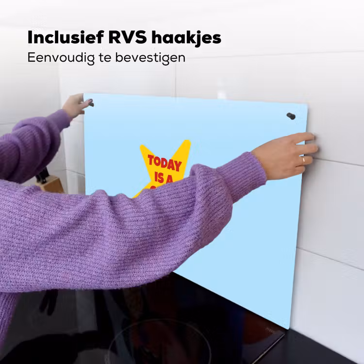 Ster - Today is a good day - Blauw Inductie beschemer met haakjes klein -ky-ophangen-nl