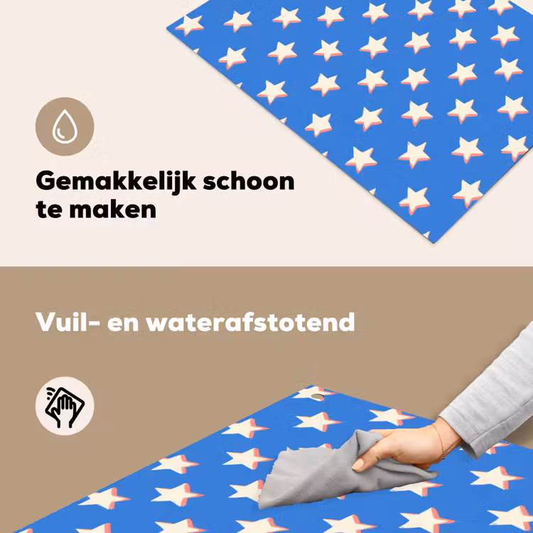 Sterren - Patroon - Blauw Inductie beschemer met haakjes klein 777 -ky-schoon-nl