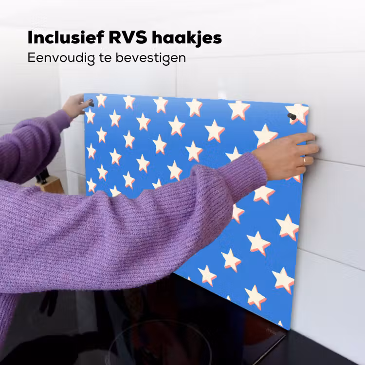 Sterren - Patroon - Blauw Inductie beschemer met haakjes klein 777 -ky-ophangen-nl