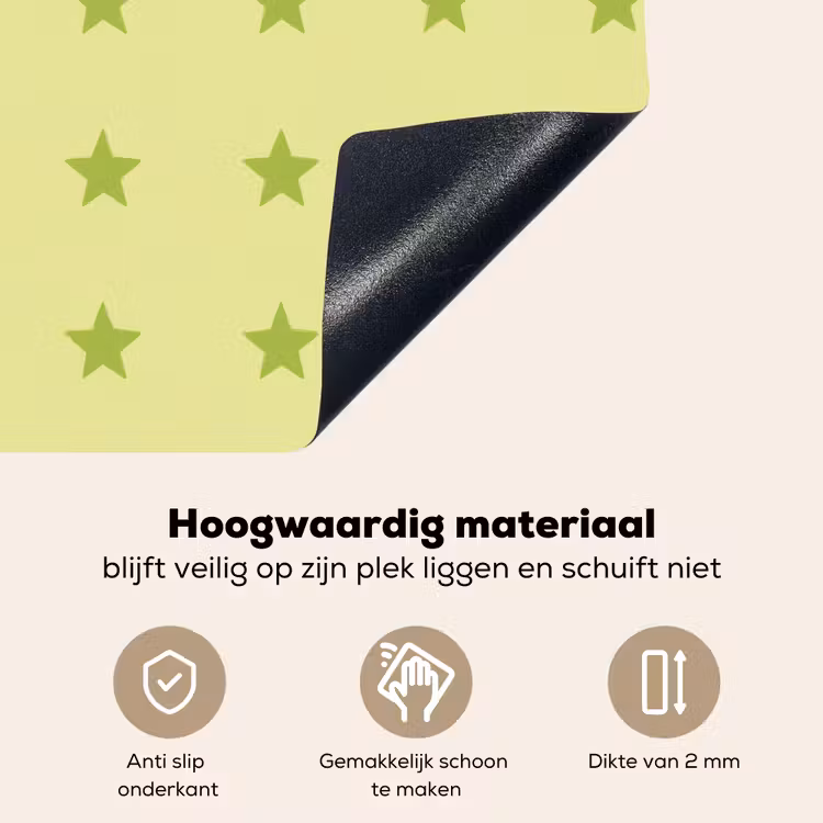 Sterren - Patroon - Groen Inductie beschemer met haakjes klein 777 -ky-onderkant-nl