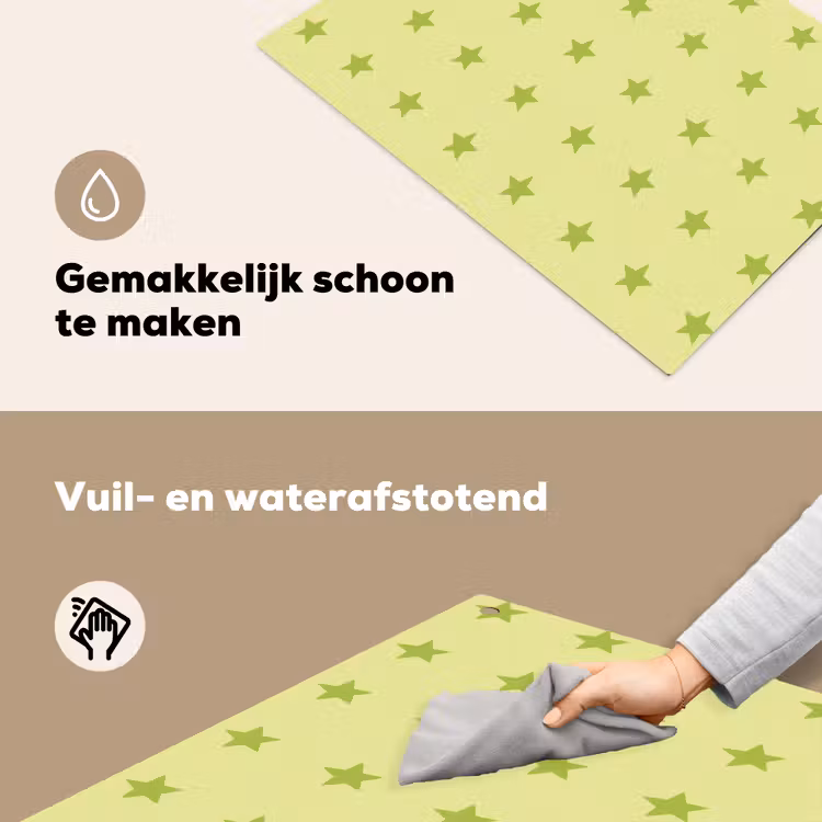 Sterren - Patroon - Groen Inductie beschemer met haakjes klein 777 -ky-schoon-nl