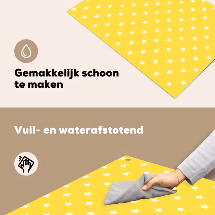 Sterren - Patroon - Minimalistisch - Geel Inductie beschemer met haakjes klein 777 -ky-schoon-nl