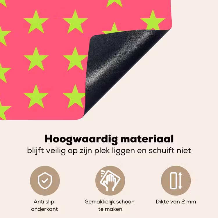 Sterren - Patroon - Roze Inductie beschemer met haakjes klein 777 -ky-onderkant-nl
