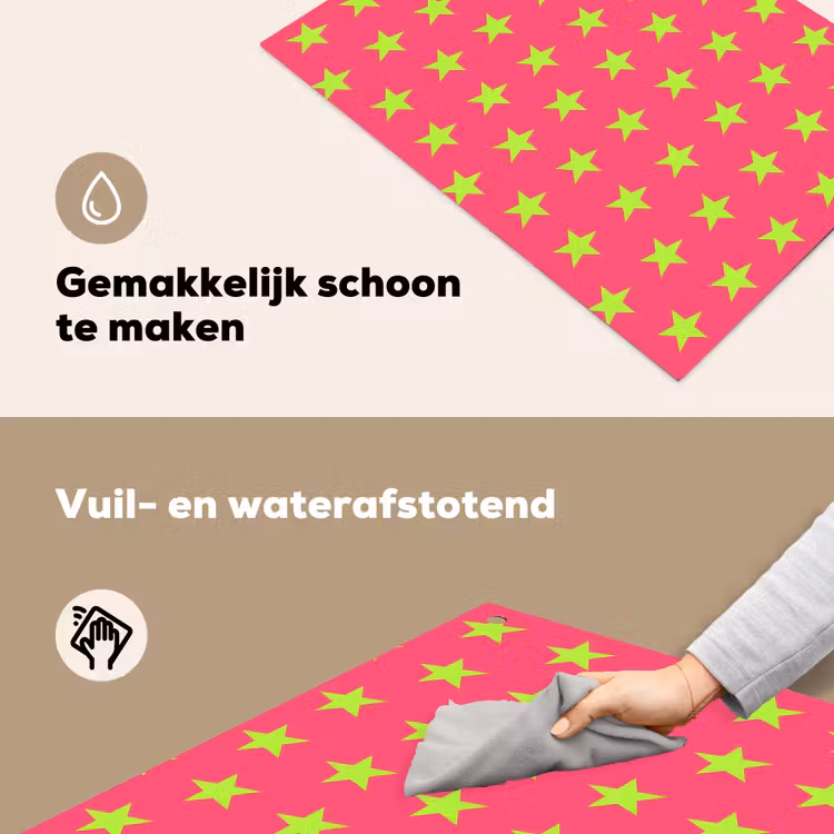 Sterren - Patroon - Roze Inductie beschemer met haakjes klein 777 -ky-schoon-nl