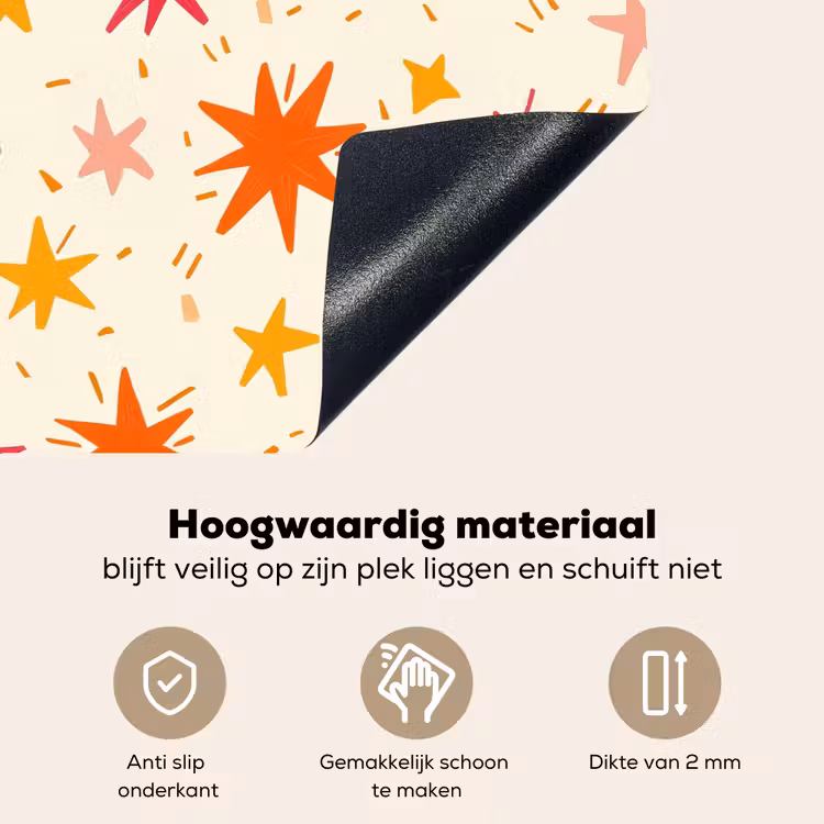 Sterren - Speels - Kleurrijk Inductie beschemer met haakjes klein 777 -ky-onderkant-nl