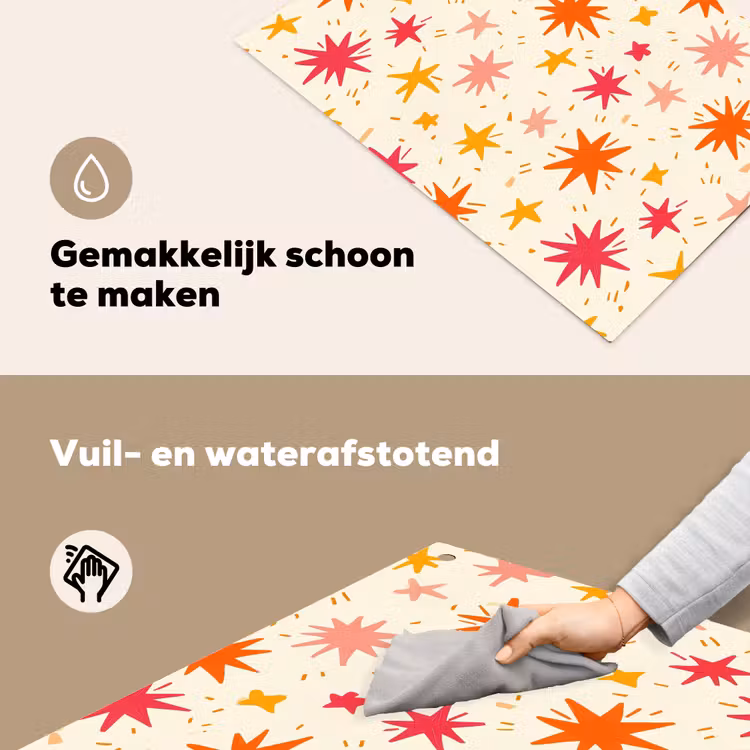 Sterren - Speels - Kleurrijk Inductie beschemer met haakjes klein 777 -ky-schoon-nl