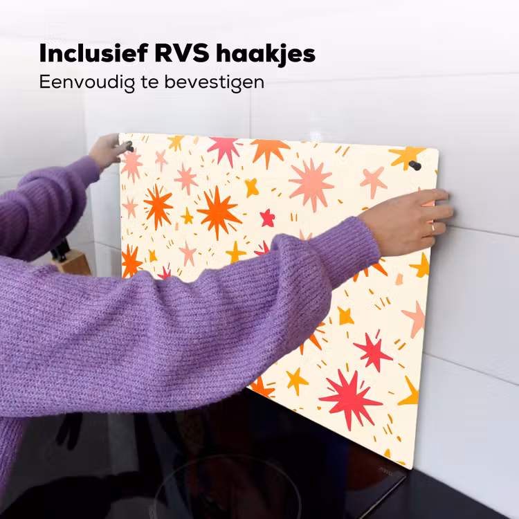 Sterren - Speels - Kleurrijk Inductie beschemer met haakjes klein 777 -ky-ophangen-nl