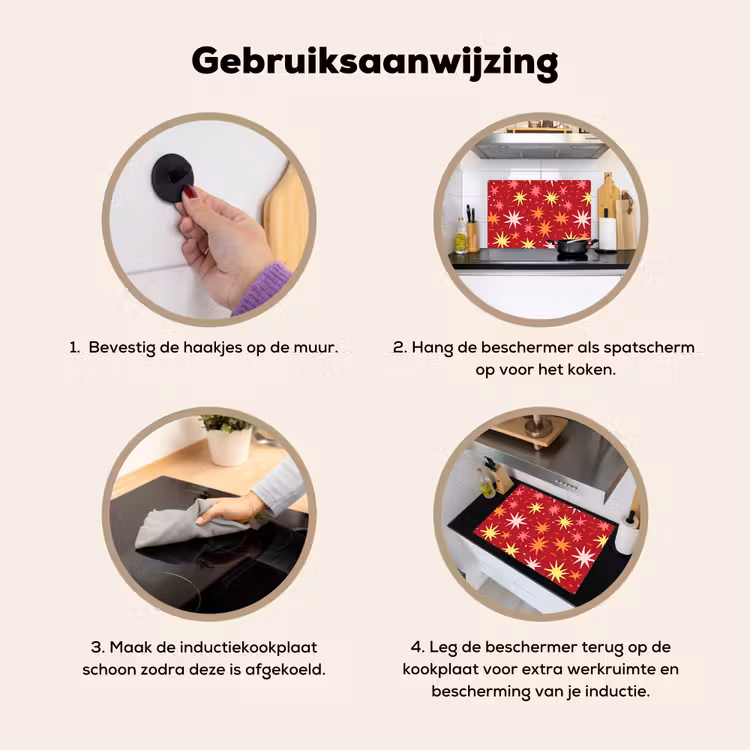 Sterren - Speels - Rood Inductie beschemer met haakjes klein 777 -ky-gebruik-nl