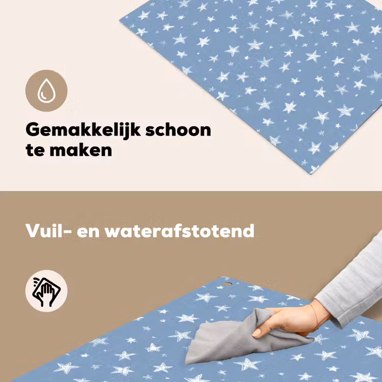 Sterretjes - Patroon - Blauw Inductie beschemer met haakjes klein 777 -ky-schoon-nl