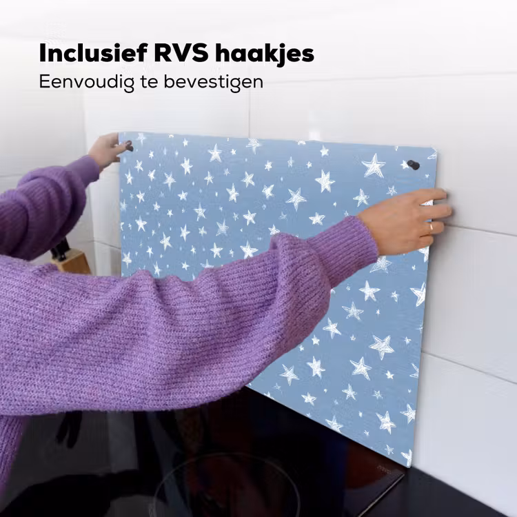Sterretjes - Patroon - Blauw Inductie beschemer met haakjes klein 777 -ky-ophangen-nl