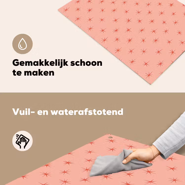 Sterretjes - Patroon - Oranje Inductie beschemer met haakjes klein 777 -ky-schoon-nl