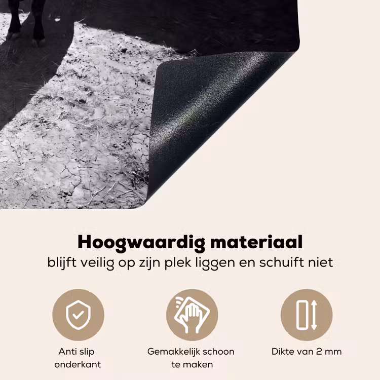 Stier - Schaduw - Dieren - Contrast - Zwart-wit Inductie beschemer met haakjes klein -ky-onderkant-nl