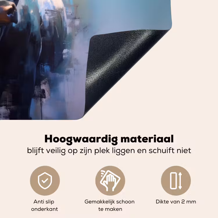 Stier - Zwart - Abstract - Horens Inductie beschemer met haakjes klein -ky-onderkant-nl