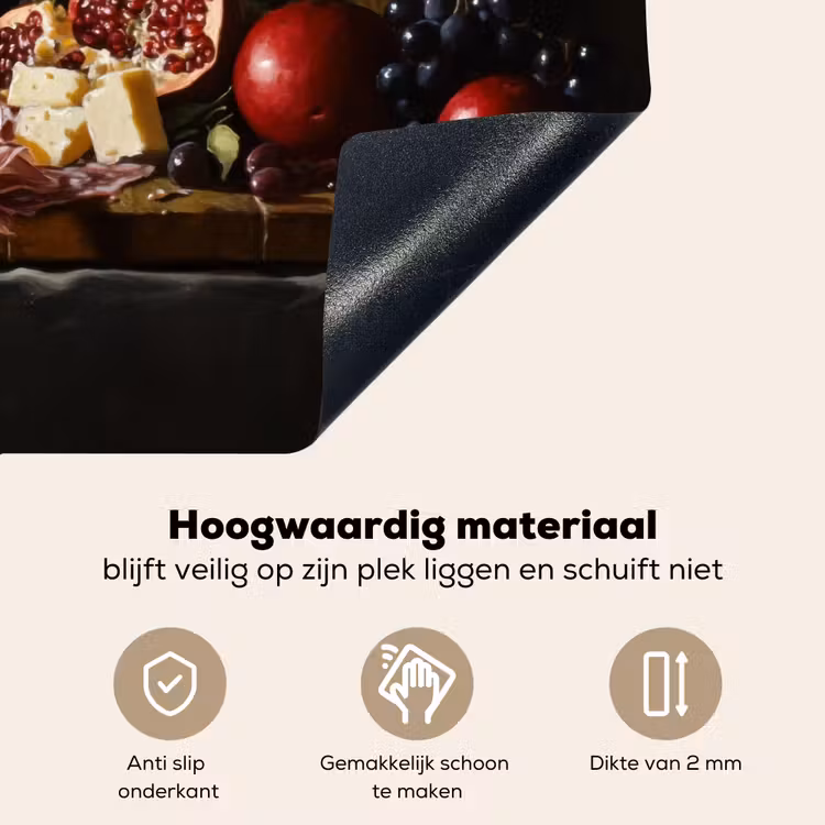 Stilleven - Vintage - Borrelplank Inductie beschemer met haakjes klein -ky-onderkant-nl