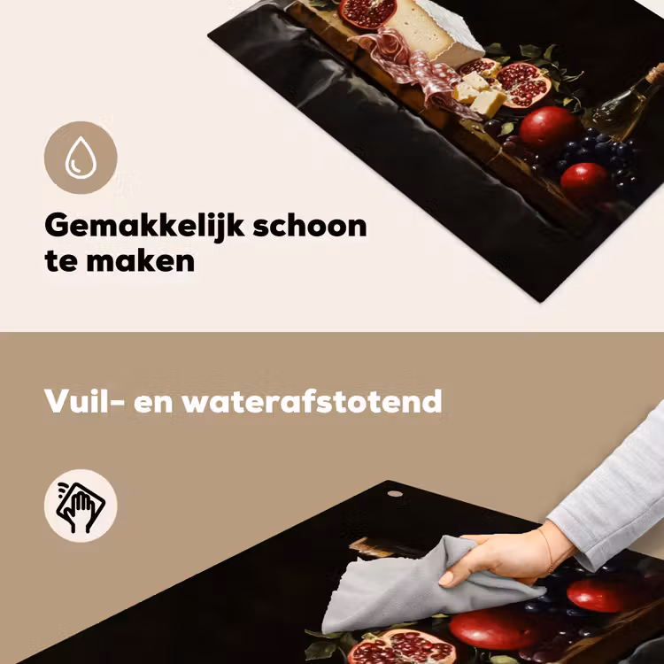 Stilleven - Vintage - Borrelplank Inductie beschemer met haakjes klein -ky-schoon-nl